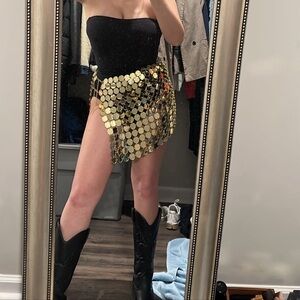 Nasty Gal Gold Chain Mail Mini Skirt